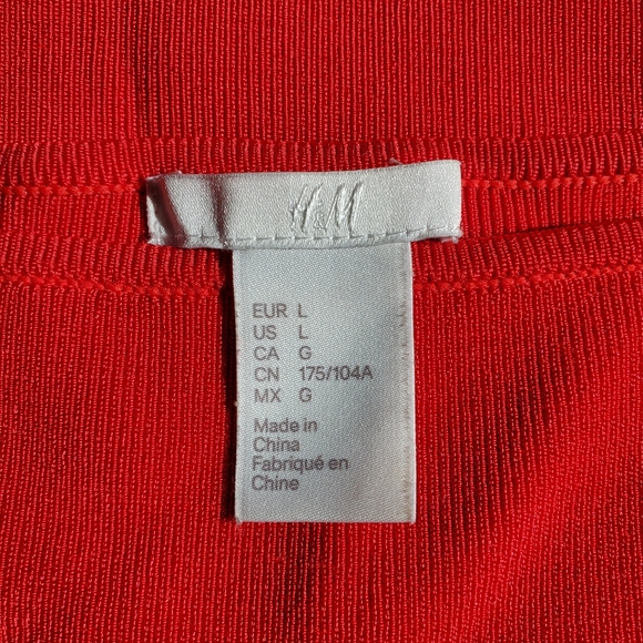 H&M Bandage Off Shoulder Dress L Red - Picture 4 of 6